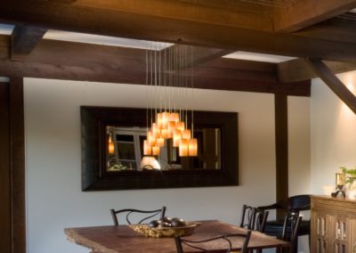 View of rustic dining area in remodeled kitchen